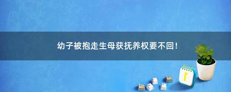 幼子被抱走 生母獲撫養(yǎng)權(quán)要不回！